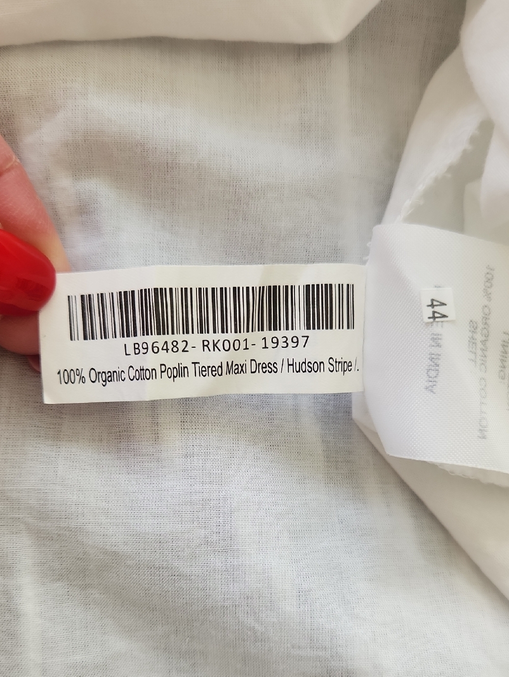 Quince 100% Organic Cotton Poplin Tiered Maxi Dress in Hudson Stripe L - Picture 13 of 17